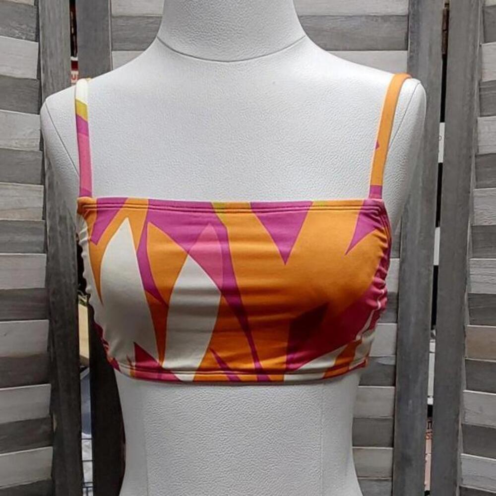 Women's Abstract Print Bikini Top | Kona Sol | Medium (8/10)